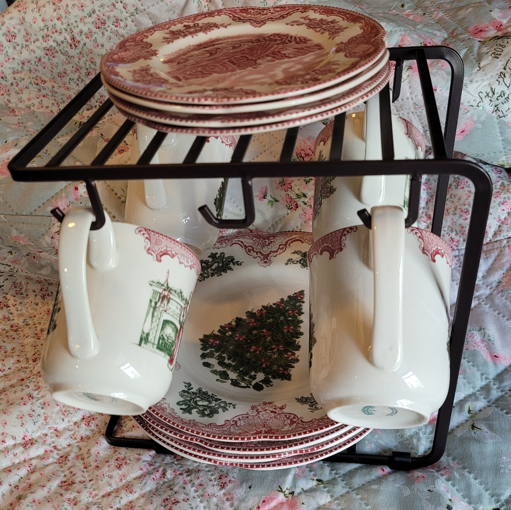 Metal Mug & Dish Storage Rack - Picture 2 of 3